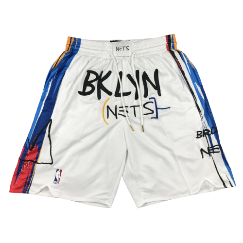 מכנס כדורסל Just Don ברוקלין נטס לבן NBA